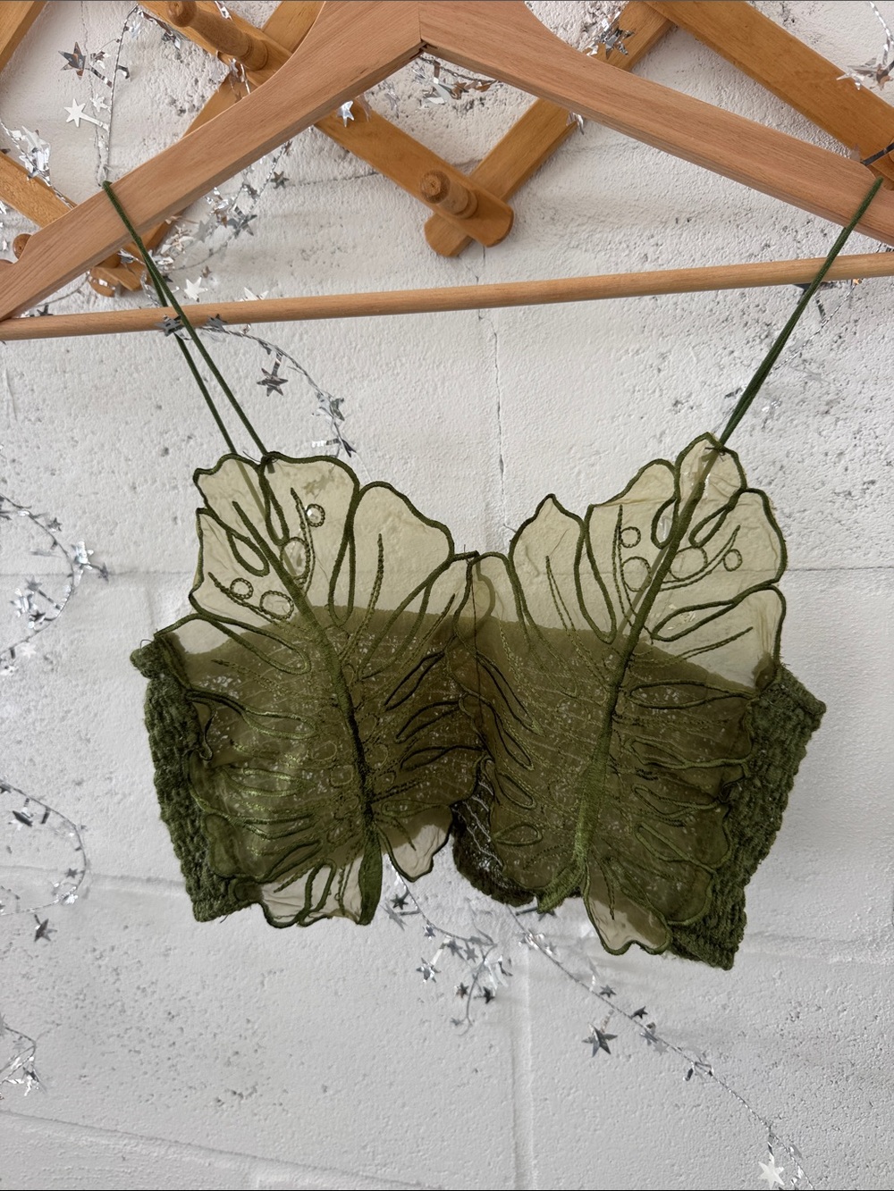 Sheer leaf cropped top